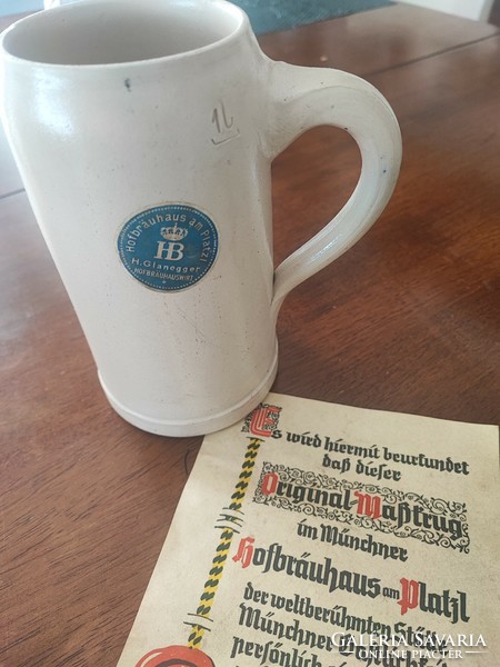 Hofbrau ceramic beer mug 1l