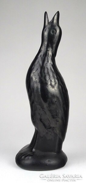 Marked 1O858 Korund black ceramic bird figurine 26 cm