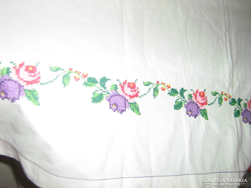 Wonderful special antique handmade floral embroidered stained glass curtain