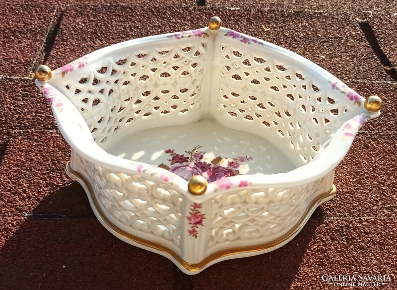 Winterling openwork basket weave pattern centerpiece bowl