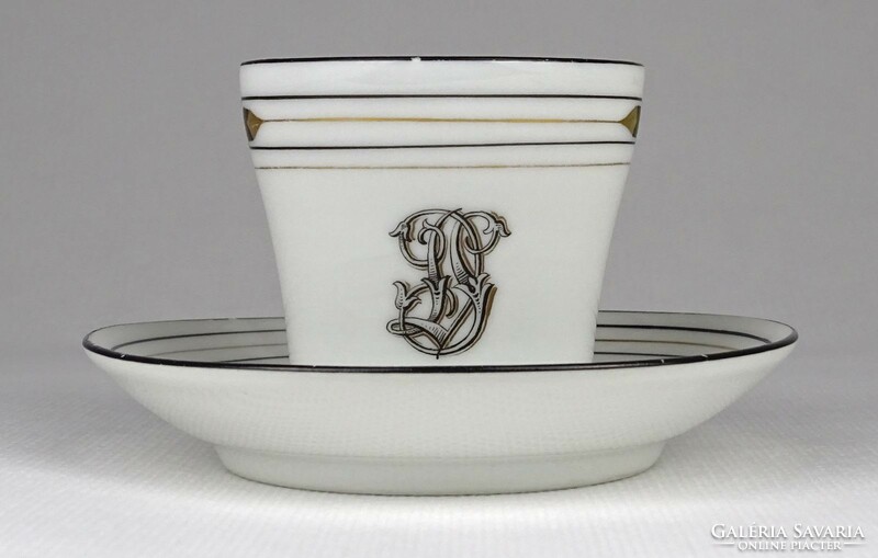 1O815 antique monogrammed porcelain coffee cup