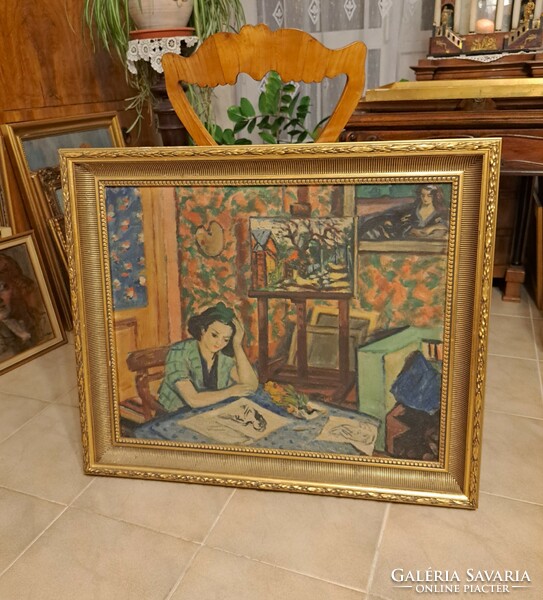 Bertalan Albert's antique painting! Paris studio!