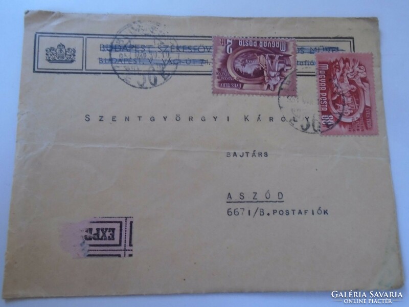 D198520 letter envelope - Comrade Károly Szentgyörgyi Asód 1951
