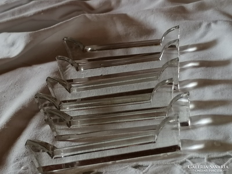 Hat darab elegáns vintage kristály késbak szett