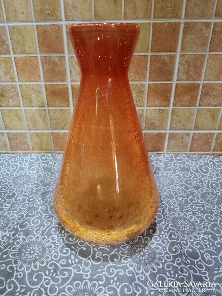 Orange-colored frame stained glass vase