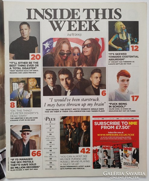 NME magazin 13/8/24 Nine Inch Nails Jake Bugg Phoenix Green Day Franz Ferdinand Grimes