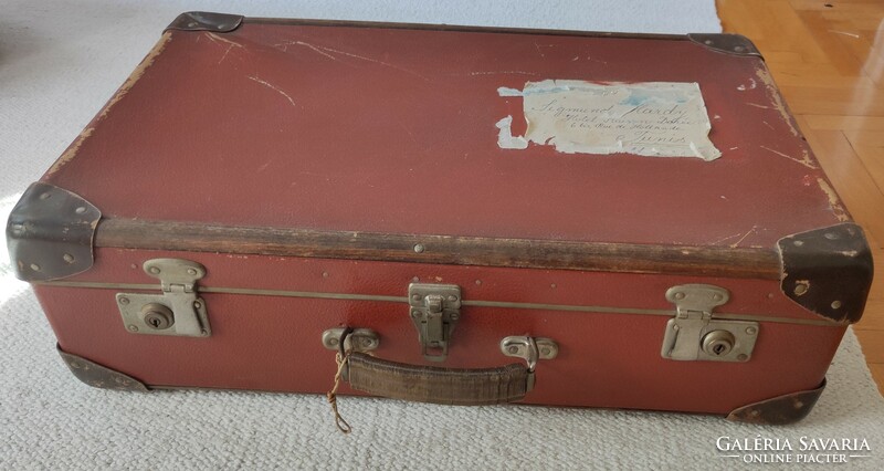 Old suitcase with sticker, collector's item
