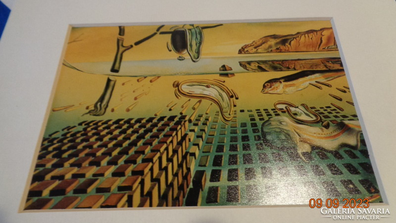 Salvator DALI  ,  múzeumi felvétel  az alkotásról   , bélyegzett  , 17 x 11 cm + paspartu