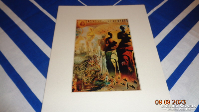 Salvator DALI  ,  múzeumi felvétel  az alkotásról   , bélyegzett  , 17 x 11 cm + paspartu