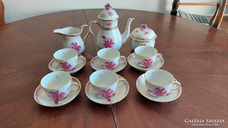 Herend coffee set for 6 people with apponyi pattern