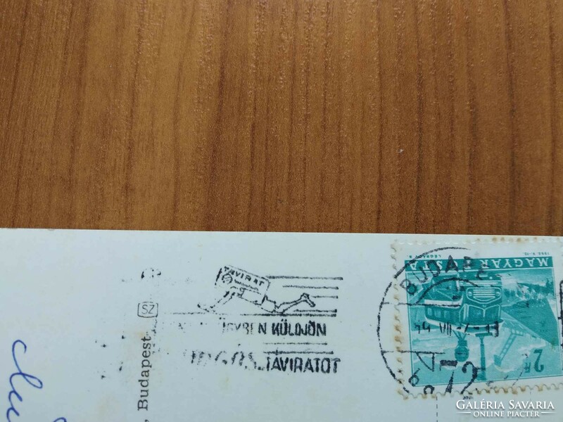 Régi képeslap,Budapest, Halász bástya, háttérben a Margit sziget, használt, 1969