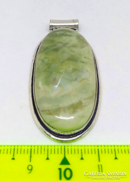 Larsonite mineral pendant, in silver-plated socket rr44858