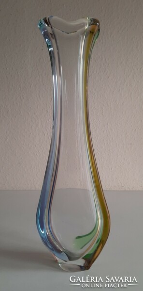 Vintage cseh többrétegű fújt üveg "Rhapsody" váza, Frantisek Zemek