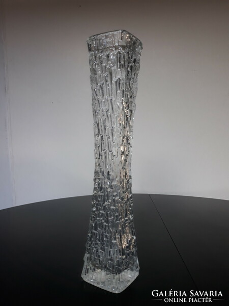 Oberglas Ausztria  karcsú üveg váza, 35 cm