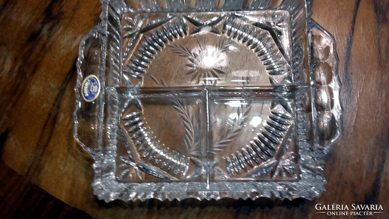 Bohemia polished crystal tray offering - art&decoration