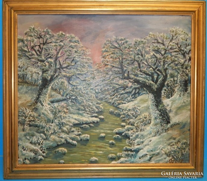 Beautiful frame for a 60X70 cm picture, in excellent condition, with a gift painting 70 x60