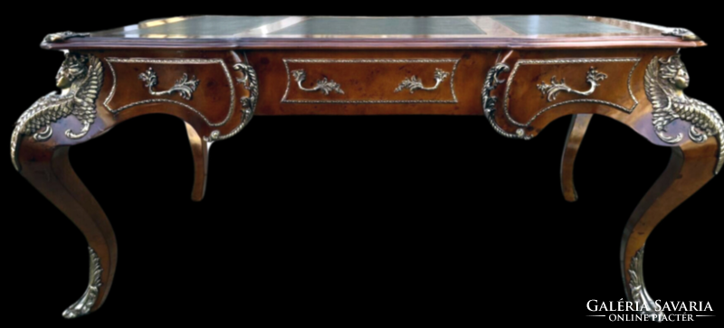Gazdagon díszített 3 fiókos empire stílusú íróasztal