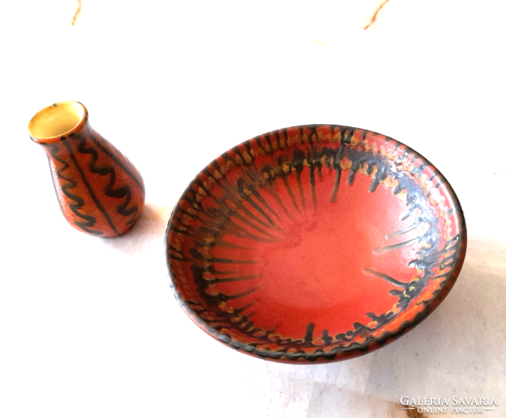 Retro pond head ceramic bowl and vase