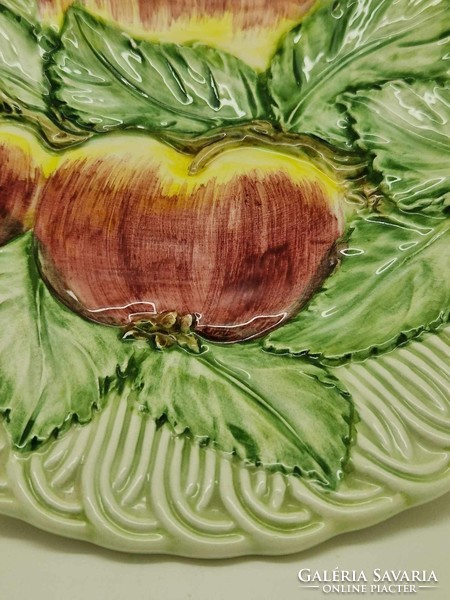 Olasz nápolyi kerámia gyümölcsös tányér kézzel festett 21cm