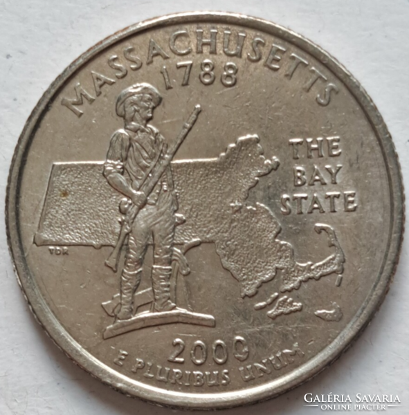 2000  Massachusetts emlék USA negyed dollár " Szövetségi Államok" sorozat (517)