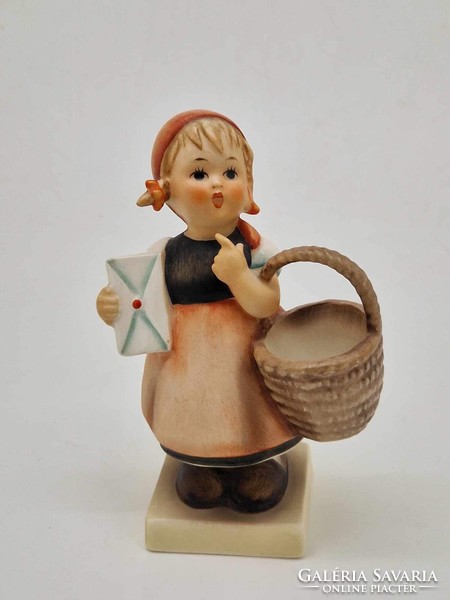 Hummel goebel porcelain figurine meditation girl with leaf tmk4 11cm