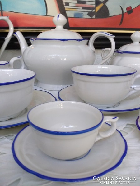 Eichwald antik kék-fehér teás kávés készlet az 1920-as évekből