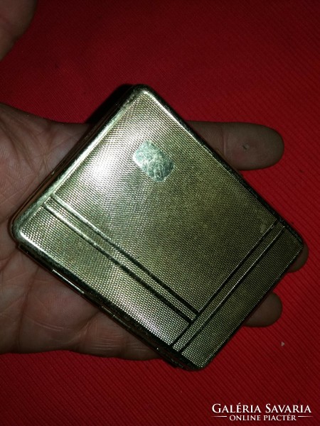 Antique silver plated metal cigarette box with dosed cigarette case box as shown