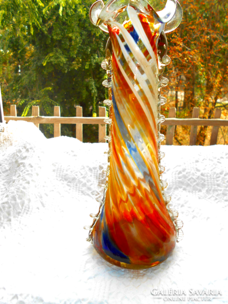 Muránói váza  többszínű üvegből  - 27 cm