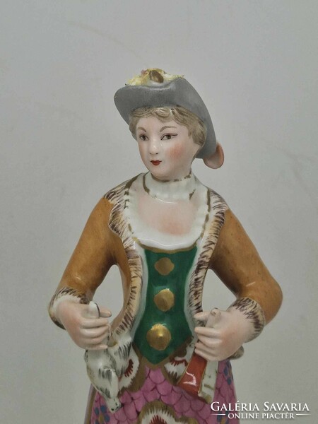 Antique German Thuringian calk porcelain lady 23cm