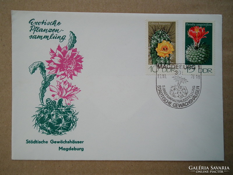 1974. Ndk fdc and postcard - cacti ii. With a line of stamps