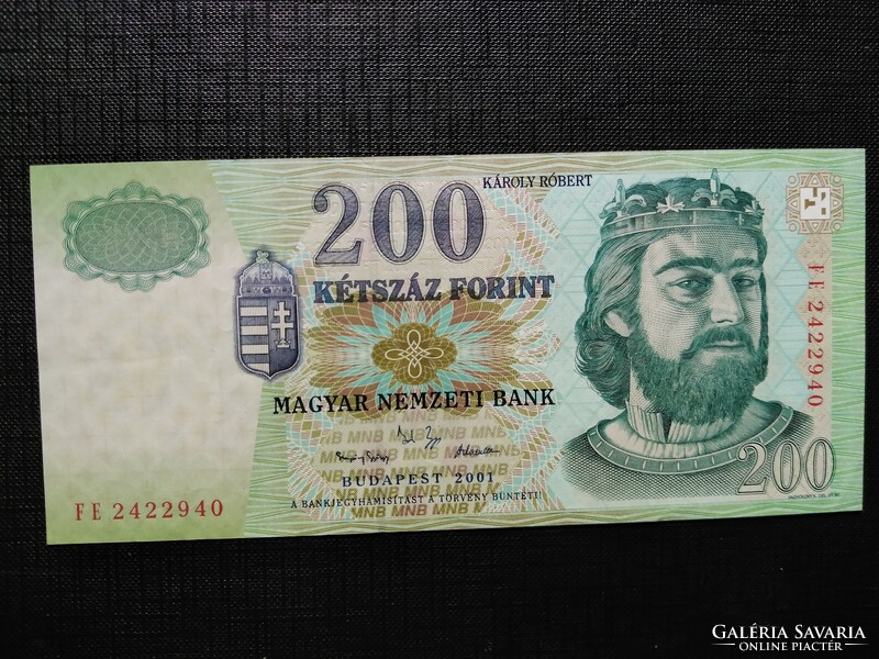 2001 200 Forint FE , Ritka és ropogós állapotban