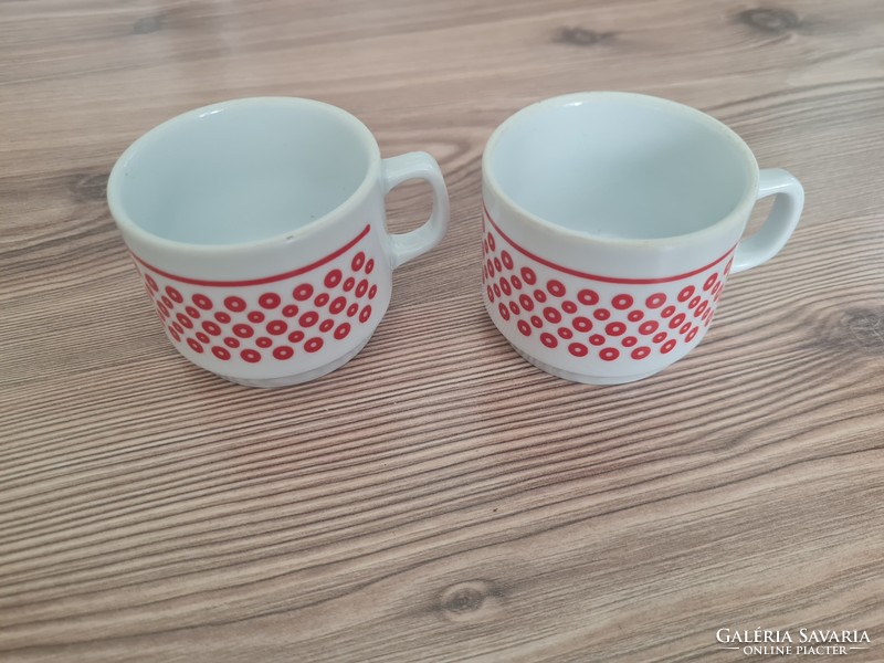 Zsolnay coffee cup with red pattern