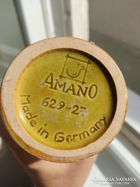 Amano Germany váza retro vintage midcentury iparművészeti zöld