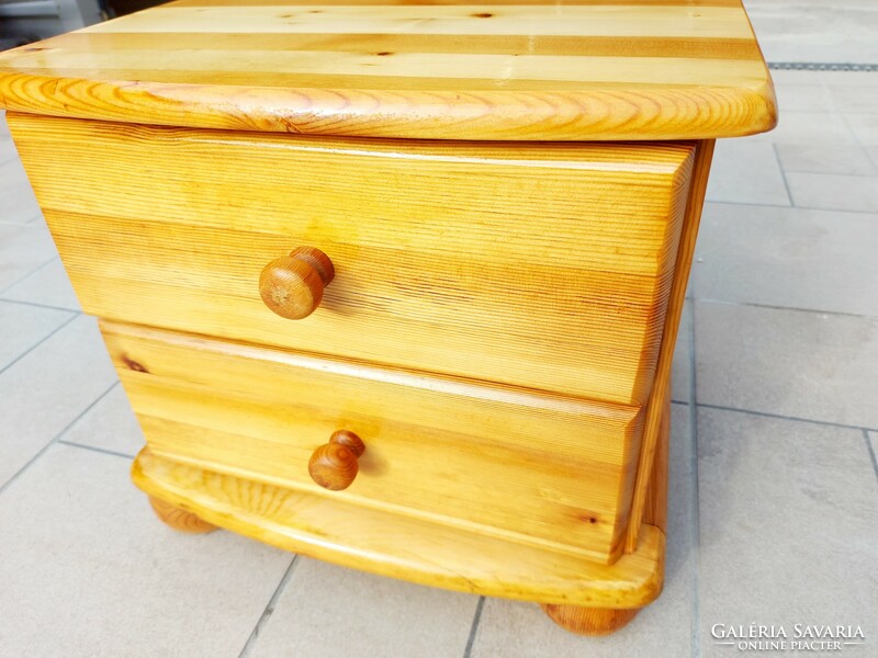 A 2-drawer pine chest of drawers and nightstand for sale. Furniture is in like new condition