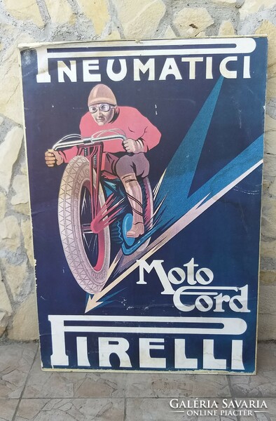 Pirelli motorcycle large picture advertising board 66 x 97 cm