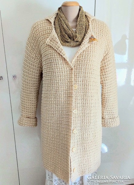 Hand-knitted wool jacket, 38/40 meters, unique piece
