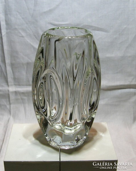 Sklo Union  "Lens" váza - Rudolf Schrotter Rosice huta - 16 cm