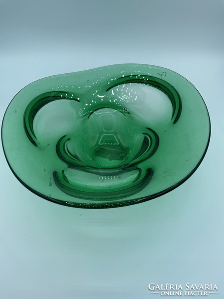 Art deco üveg asztalközép, gyümölcsöstál