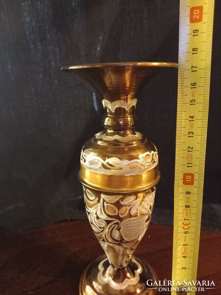 Copper vase with flower pattern