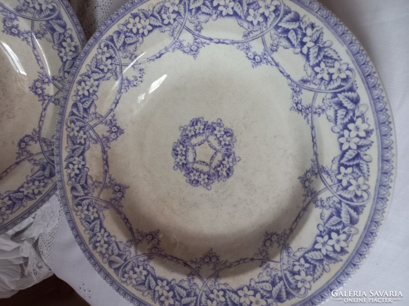 Beautiful earthenware deep plates in a pair - festoon