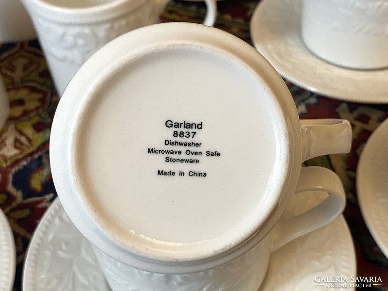 8 Personal white porcelain coffee set