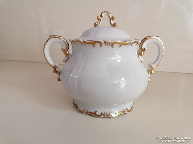 Zsolnay gold stafir antique sugar bowl