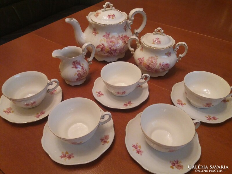 Zsolnay romantic rose tea set
