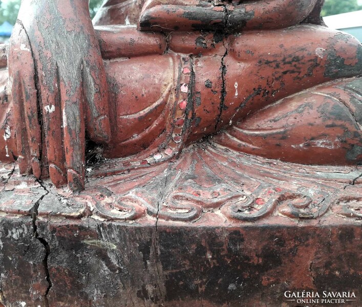 Antik fa szobor - Buddha.