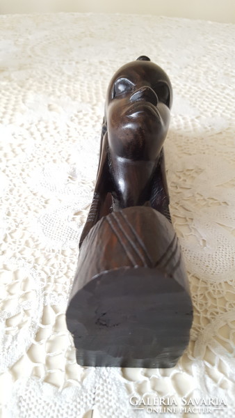 Female head carved from African ironwood