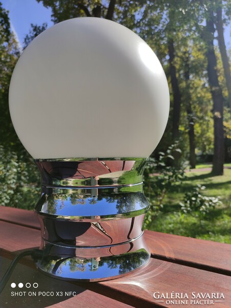 Pop art vintage designer table lamp 70's ddr opal sphere shade