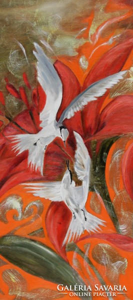 Birds of happiness / oil painting / Mónika Katalin Pál