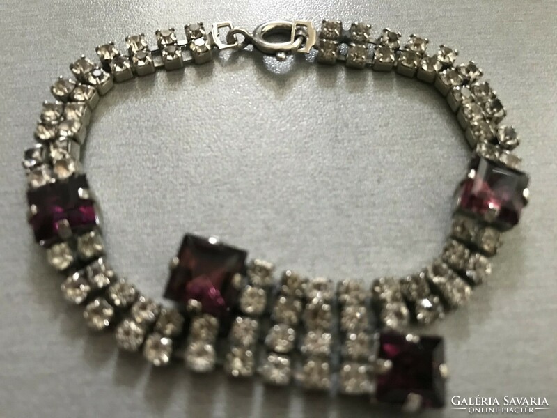 Stainless steel bracelet with brilliant crystals, 20 cm