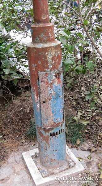 Old, retro street lighting lamppost with lamp