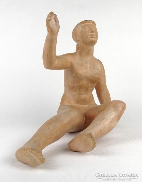 1P001 Kucs Béla : Terrakotta női akt szobor 35 cm